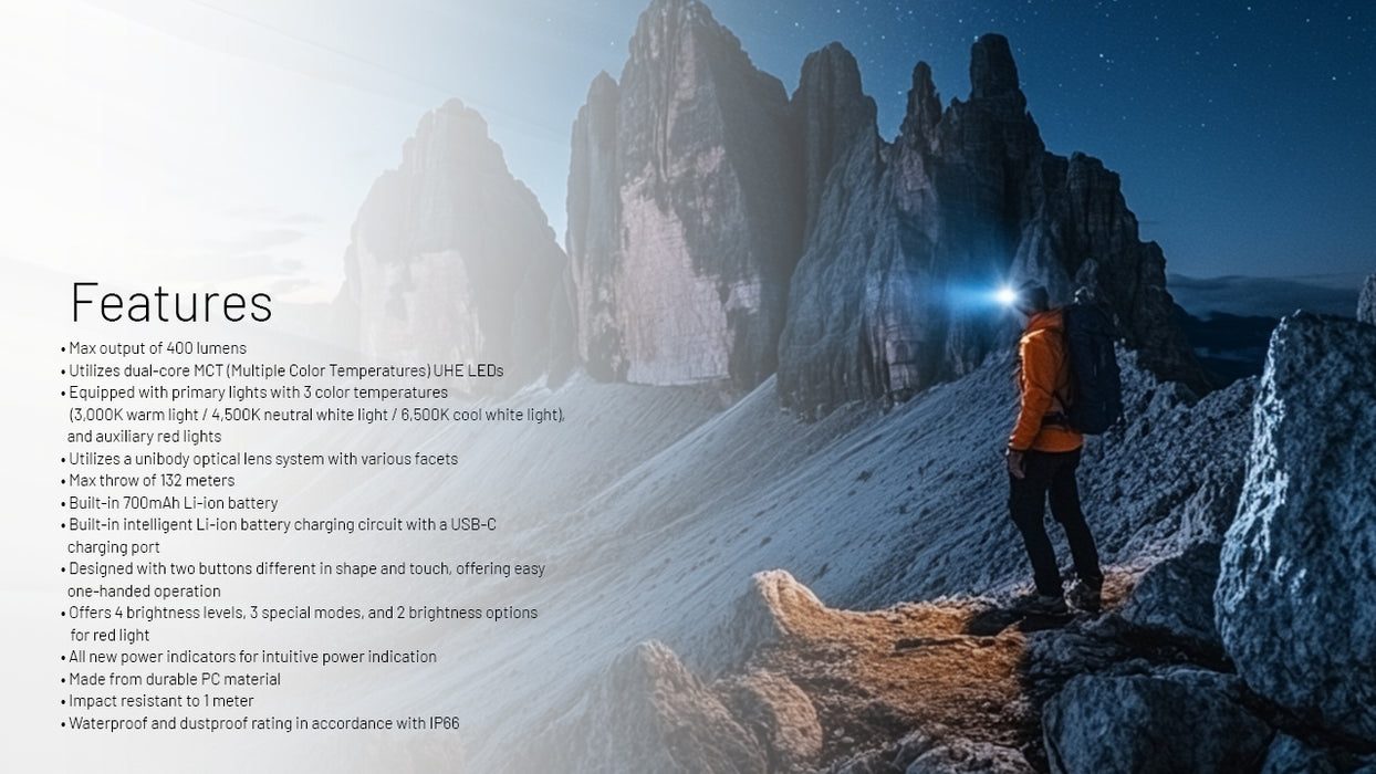 Nitecore NU25 MCT UL 400 Lumens Ultralight Headlamp