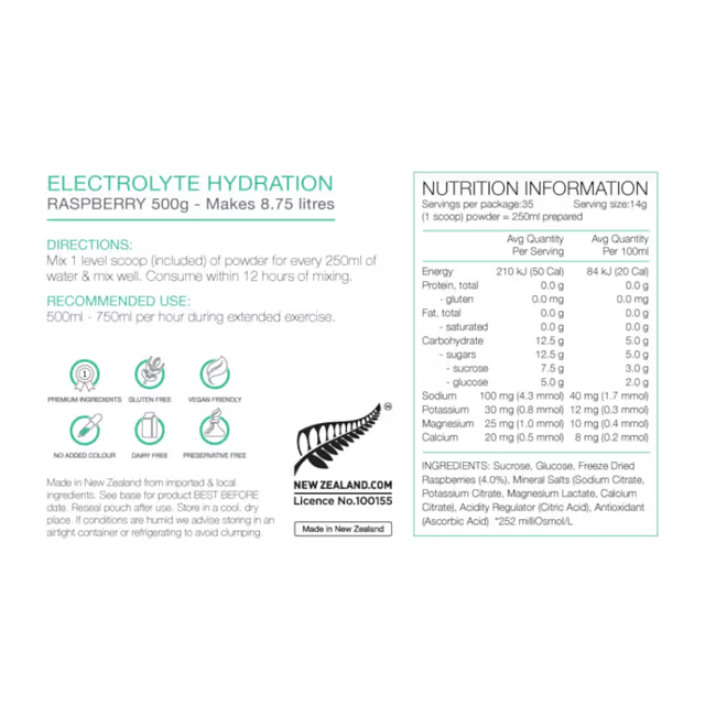 Pure Sports Electrolyte Hydration 500g Pouch