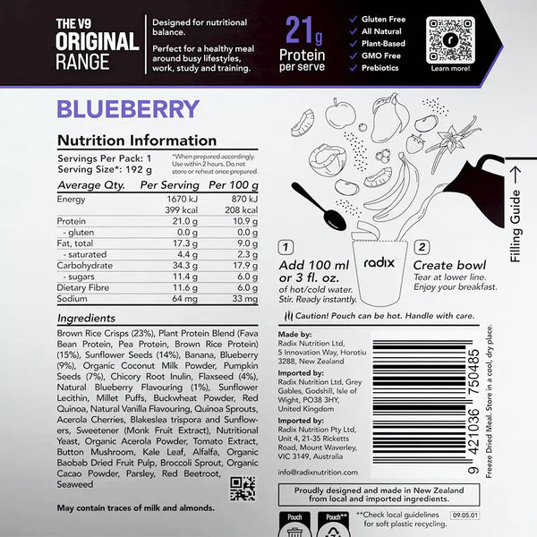 Radix Nutrition Blueberry Breakfast