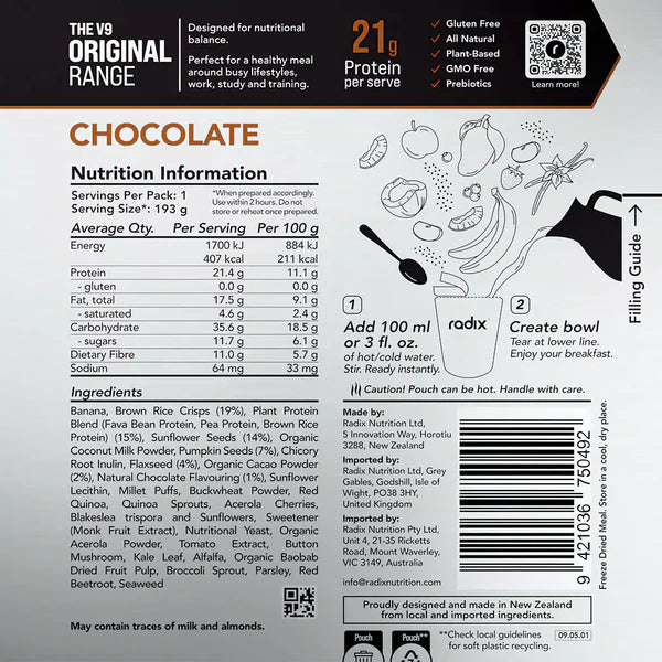 Radix Nutrition Chocolate Breakfast