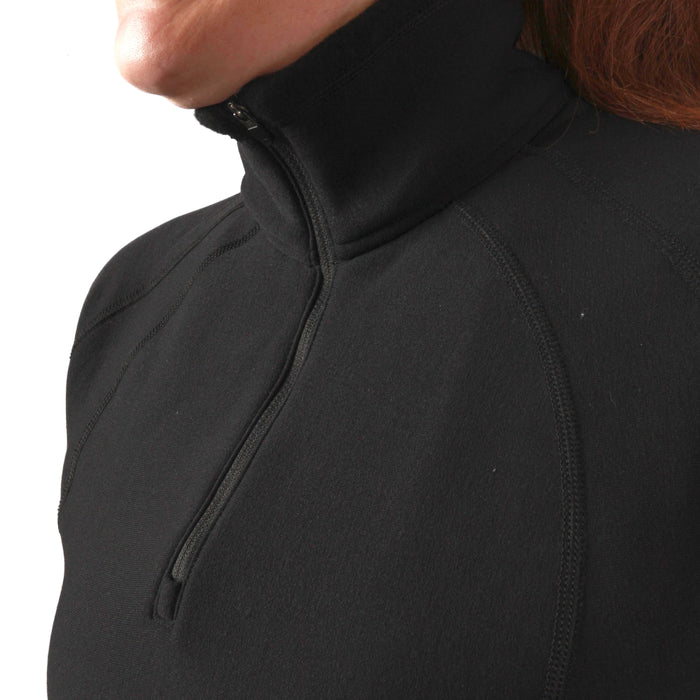 Slinx Zip Quarter Polo Black Women