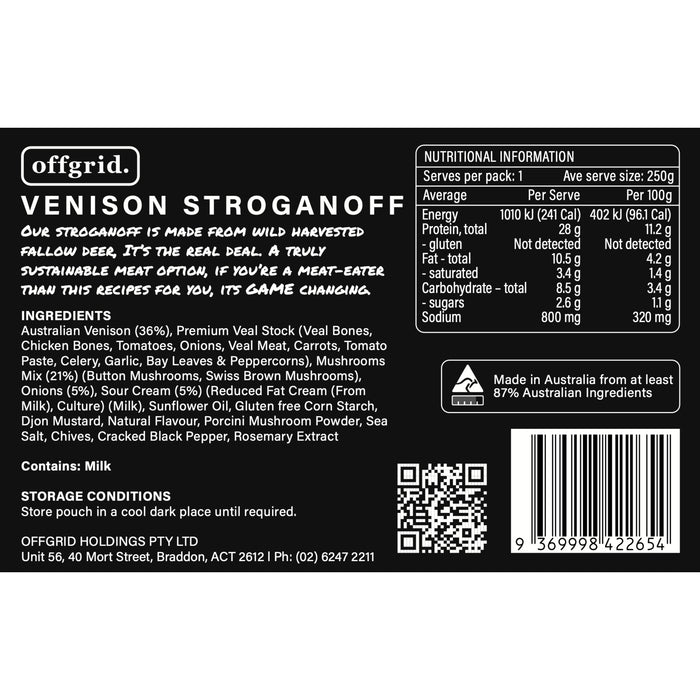 Venison Stroganoff - Heat & Eat Meal