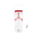 The Osprey Hydraulics LT Res 2.5L, a BPA-free hydration reservoir by Osprey, features twin baffles, a red top, attached drinking tube, and gray bite valve, and stands upright on a white background.